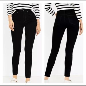 Loft Curvy Mid Rise Skinny Jeans In Black SZ 10